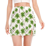 Palm Tree Pattern Print Side Slit Mini Skirt