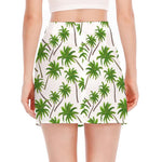 Palm Tree Pattern Print Side Slit Mini Skirt
