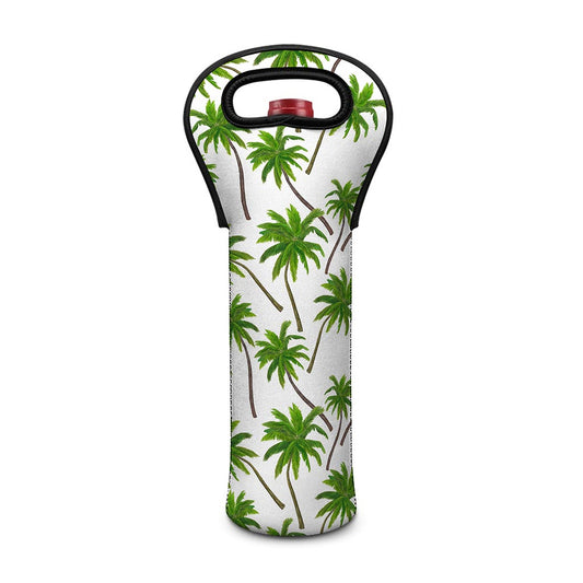 Palm Tree Pattern Print Single Neoprene Wine Tote