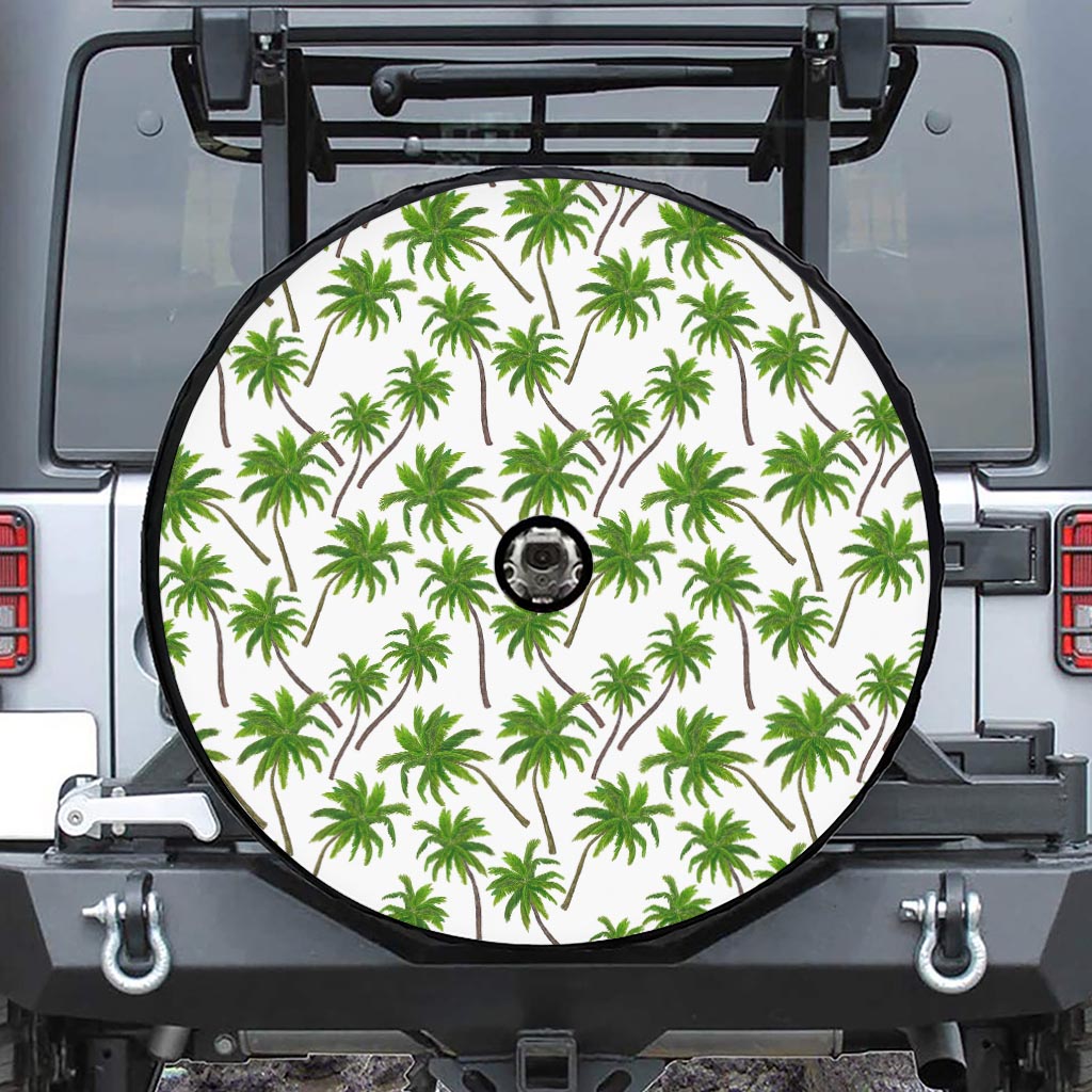 Palm Tree Pattern Print Tire Cover With Camera Hole