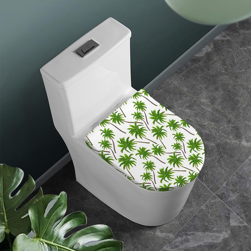 Palm Tree Pattern Print Toilet Lid Cover