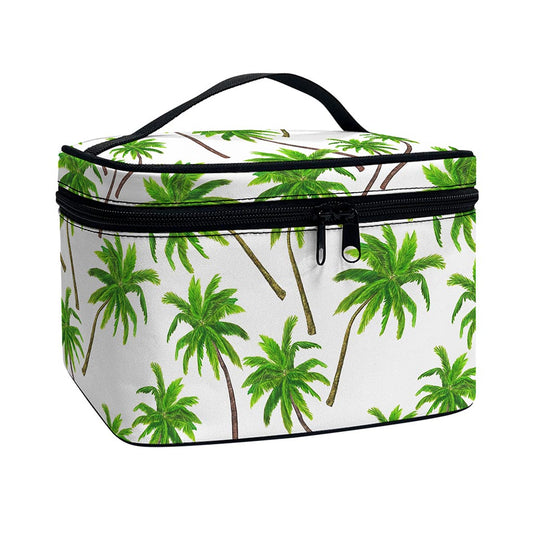 Palm Tree Pattern Print Travel Makeup Bag