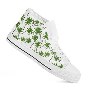 Palm Tree Pattern Print White High Top Sneakers