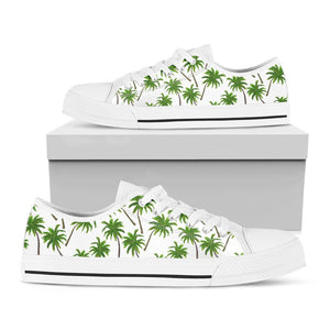 Palm Tree Pattern Print White Low Top Sneakers