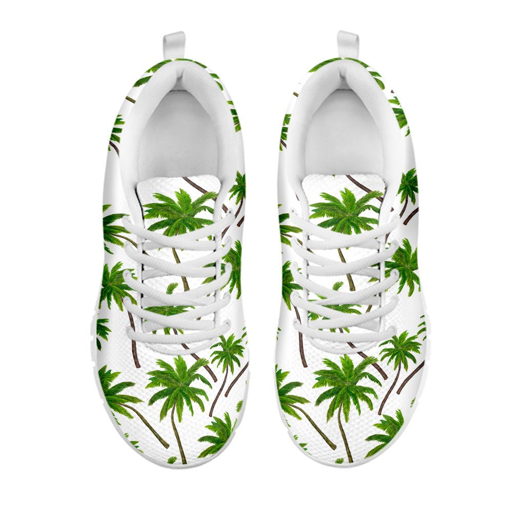 Palm Tree Pattern Print White Running Shoes