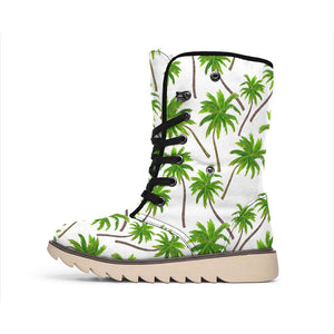 Palm Tree Pattern Print Winter Boots