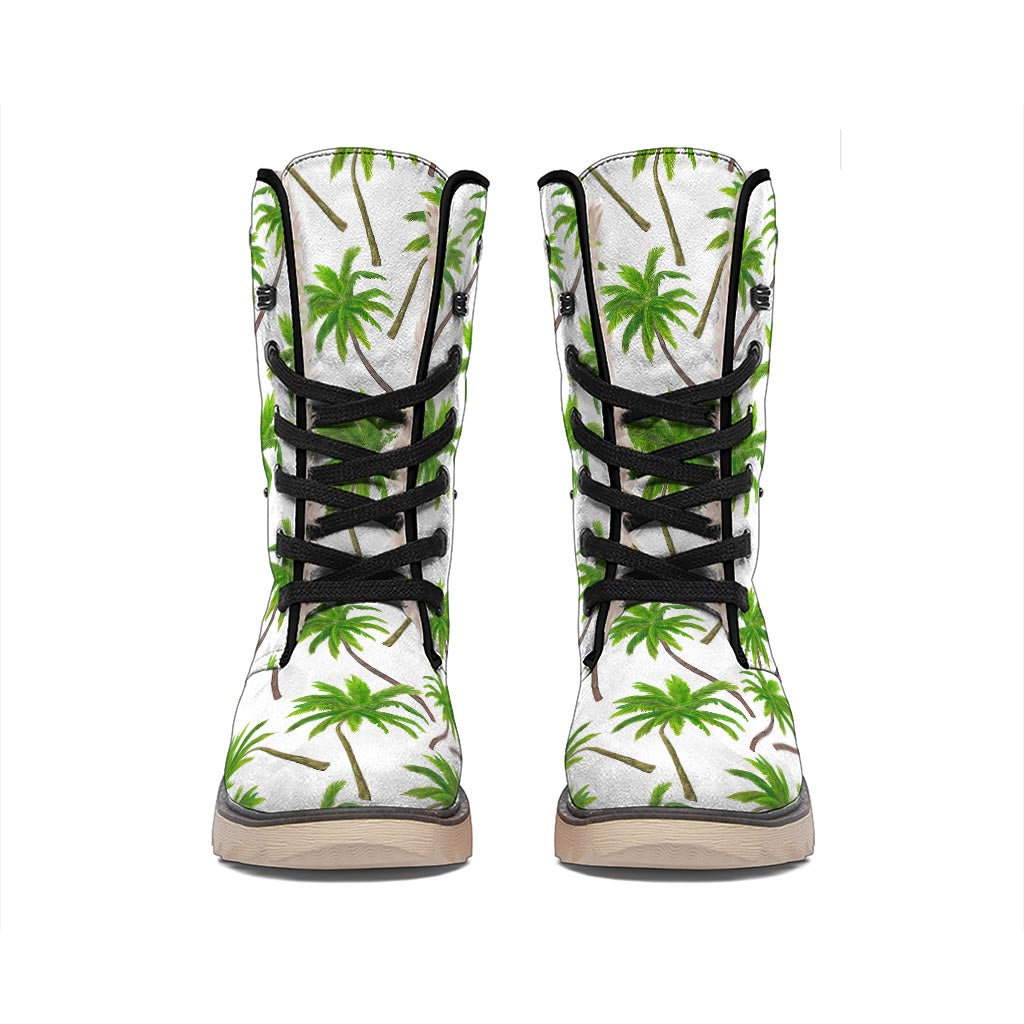 Palm Tree Pattern Print Winter Boots