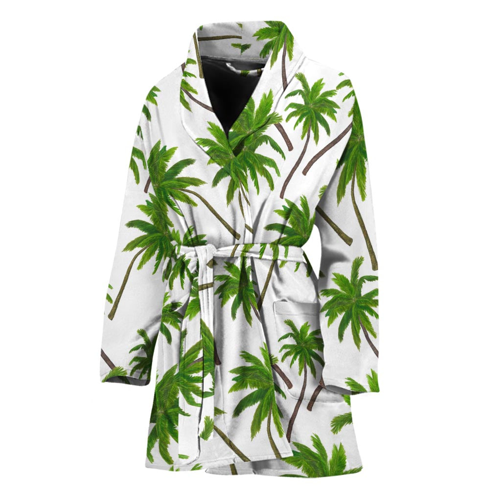 Palm Tree Pattern Print Women's Bathrobe