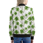 Palm Tree Pattern Print Women's Bomber Jacket