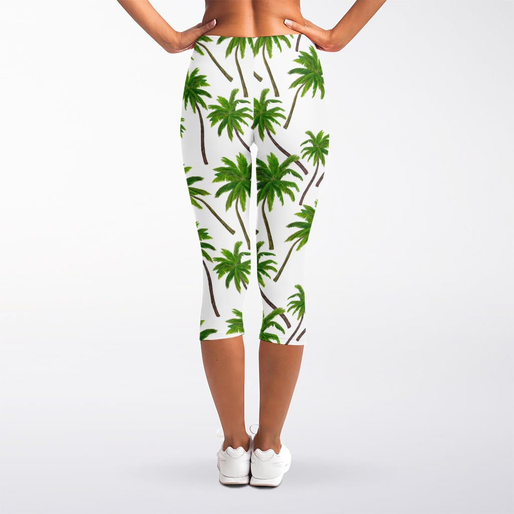 Palm Tree Pattern Print Women's Capri Leggings