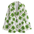 Palm Tree Pattern Print Women's Cotton Blazer