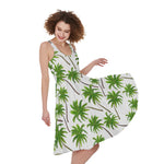 Palm Tree Pattern Print Women's Sleeveless Dress