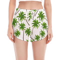 Palm Tree Pattern Print Women's Split Running Shorts