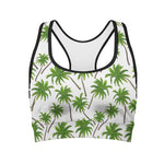 Palm Tree Pattern Print Women's Sports Bra