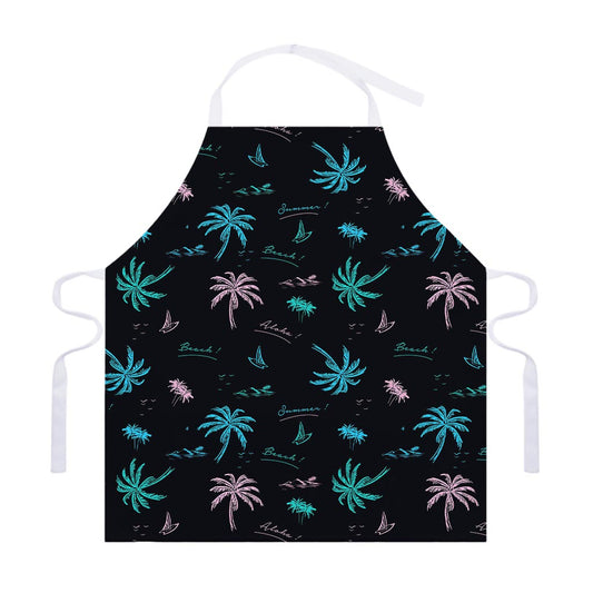 Palm Tree Summer Beach Pattern Print Adjustable Apron