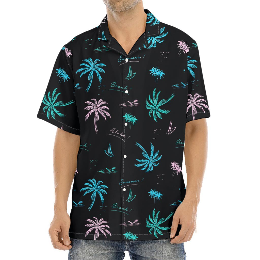 Palm Tree Summer Beach Pattern Print Aloha Shirt