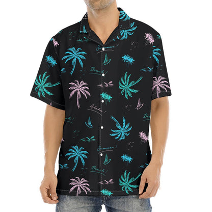 Palm Tree Summer Beach Pattern Print Aloha Shirt
