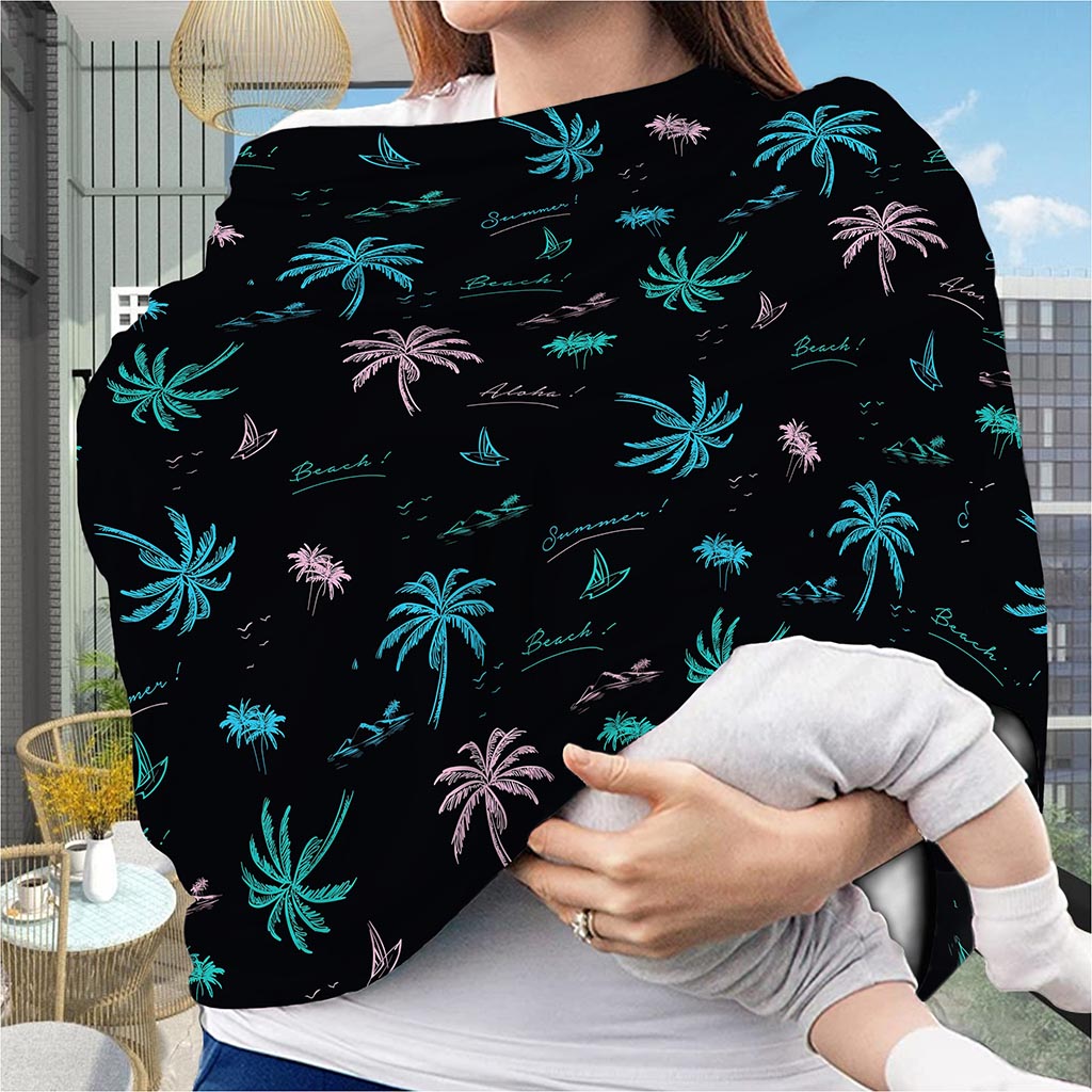 Palm Tree Summer Beach Pattern Print Baby Seat Cover