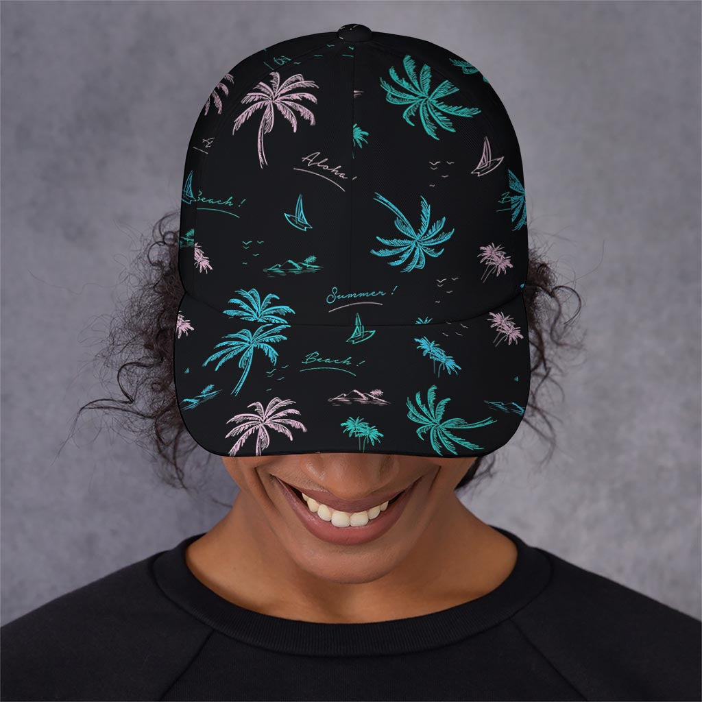 Palm Tree Summer Beach Pattern Print Baseball Cap