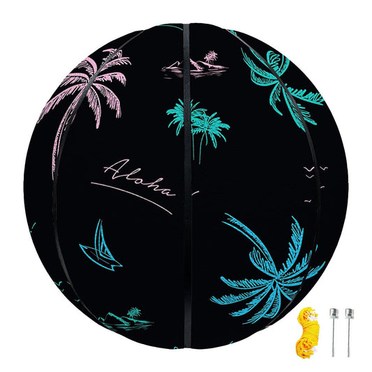 Palm Tree Summer Beach Pattern Print Basketball