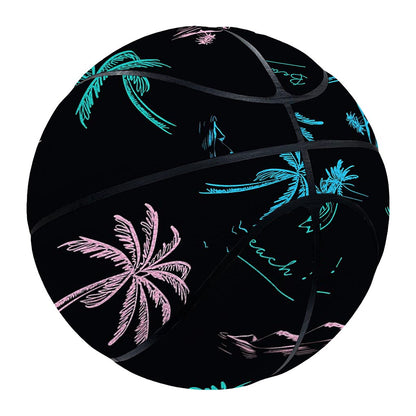 Palm Tree Summer Beach Pattern Print Basketball