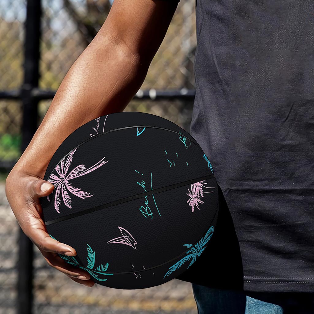 Palm Tree Summer Beach Pattern Print Basketball