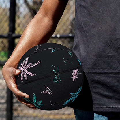 Palm Tree Summer Beach Pattern Print Basketball