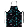 Palm Tree Summer Beach Pattern Print Bib Apron With Pocket