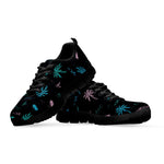 Palm Tree Summer Beach Pattern Print Black Running Shoes