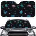 Palm Tree Summer Beach Pattern Print Car Windshield Sun Shade
