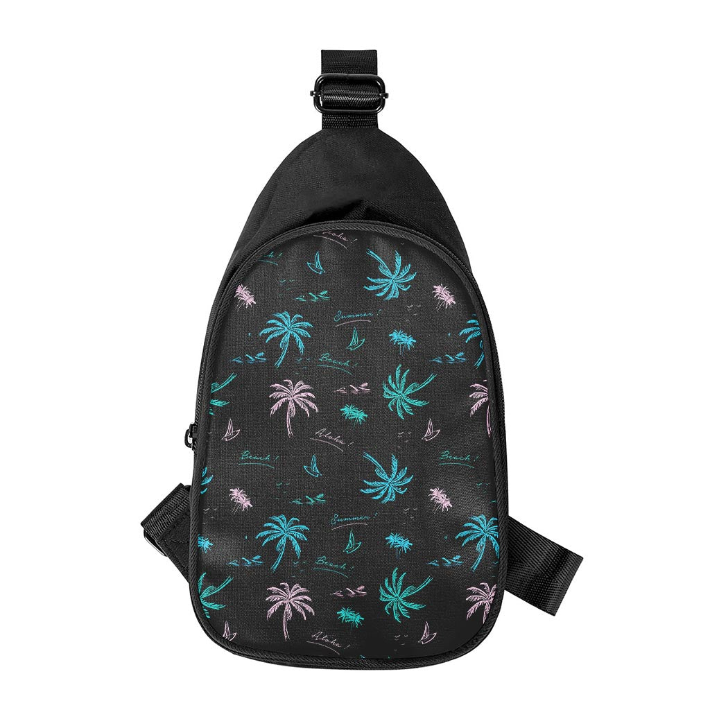 Palm Tree Summer Beach Pattern Print Chest Bag