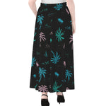 Palm Tree Summer Beach Pattern Print Chiffon Maxi Skirt