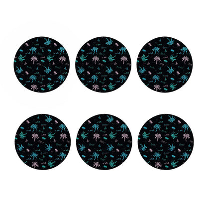 Palm Tree Summer Beach Pattern Print Coaster Set