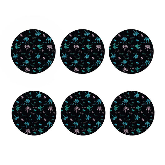 Palm Tree Summer Beach Pattern Print Coaster Set