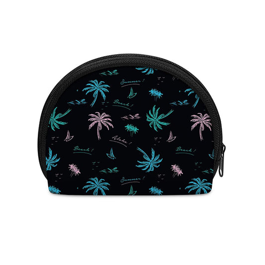 Palm Tree Summer Beach Pattern Print Coin Purse