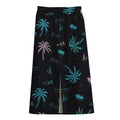 Palm Tree Summer Beach Pattern Print Cotton Front Slit Maxi Skirt