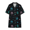 Palm Tree Summer Beach Pattern Print Cotton Hawaiian Shirt