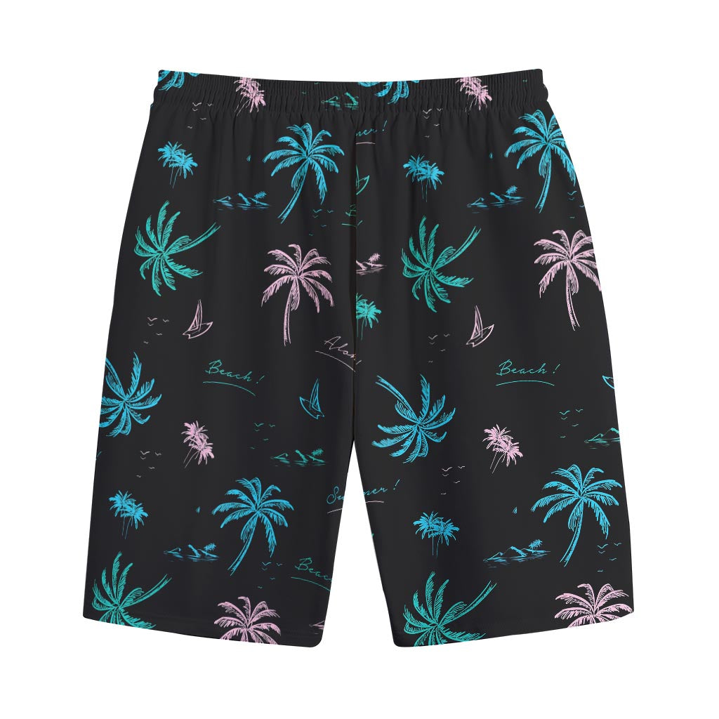 Palm Tree Summer Beach Pattern Print Cotton Shorts