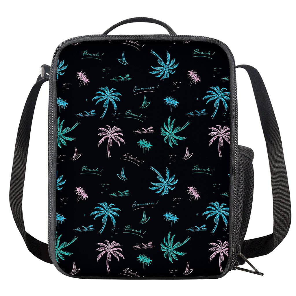 Palm Tree Summer Beach Pattern Print Crossbody Lunch Bag