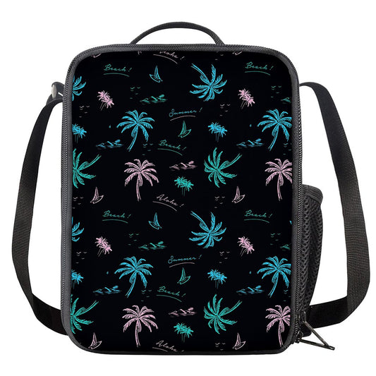 Palm Tree Summer Beach Pattern Print Crossbody Lunch Bag