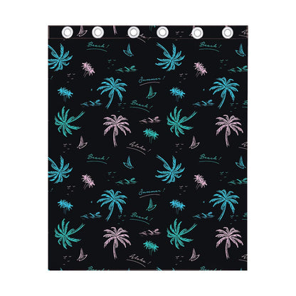 Palm Tree Summer Beach Pattern Print Curtain