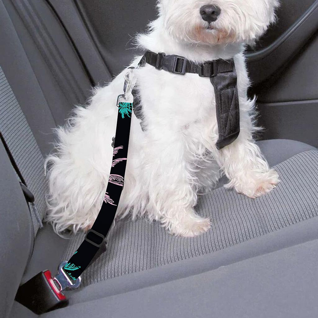 Palm Tree Summer Beach Pattern Print Dog Seat Belt