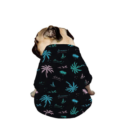 Palm Tree Summer Beach Pattern Print Dog Zip Up Jacket