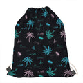 Palm Tree Summer Beach Pattern Print Drawstring Bag