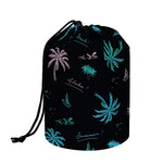 Palm Tree Summer Beach Pattern Print Drawstring Makeup Bag