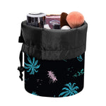 Palm Tree Summer Beach Pattern Print Drawstring Makeup Bag