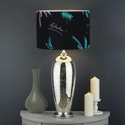 Palm Tree Summer Beach Pattern Print Drum Lamp Shade