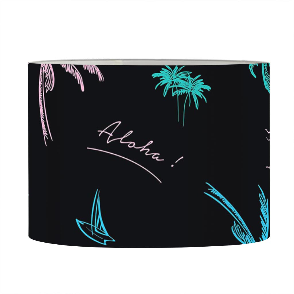 Palm Tree Summer Beach Pattern Print Drum Lamp Shade