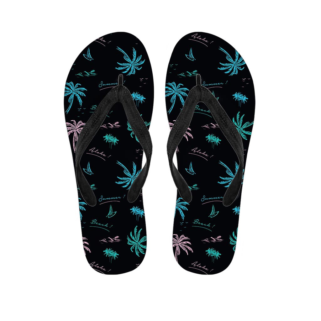 Palm Tree Summer Beach Pattern Print Flip Flops