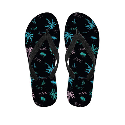 Palm Tree Summer Beach Pattern Print Flip Flops